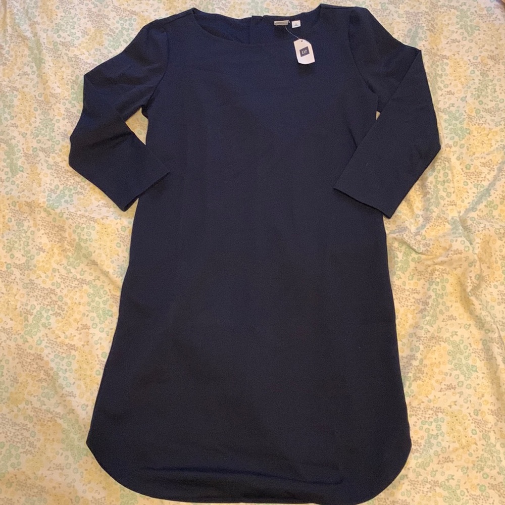 New Relaxed Long Sleeve Navy Dress